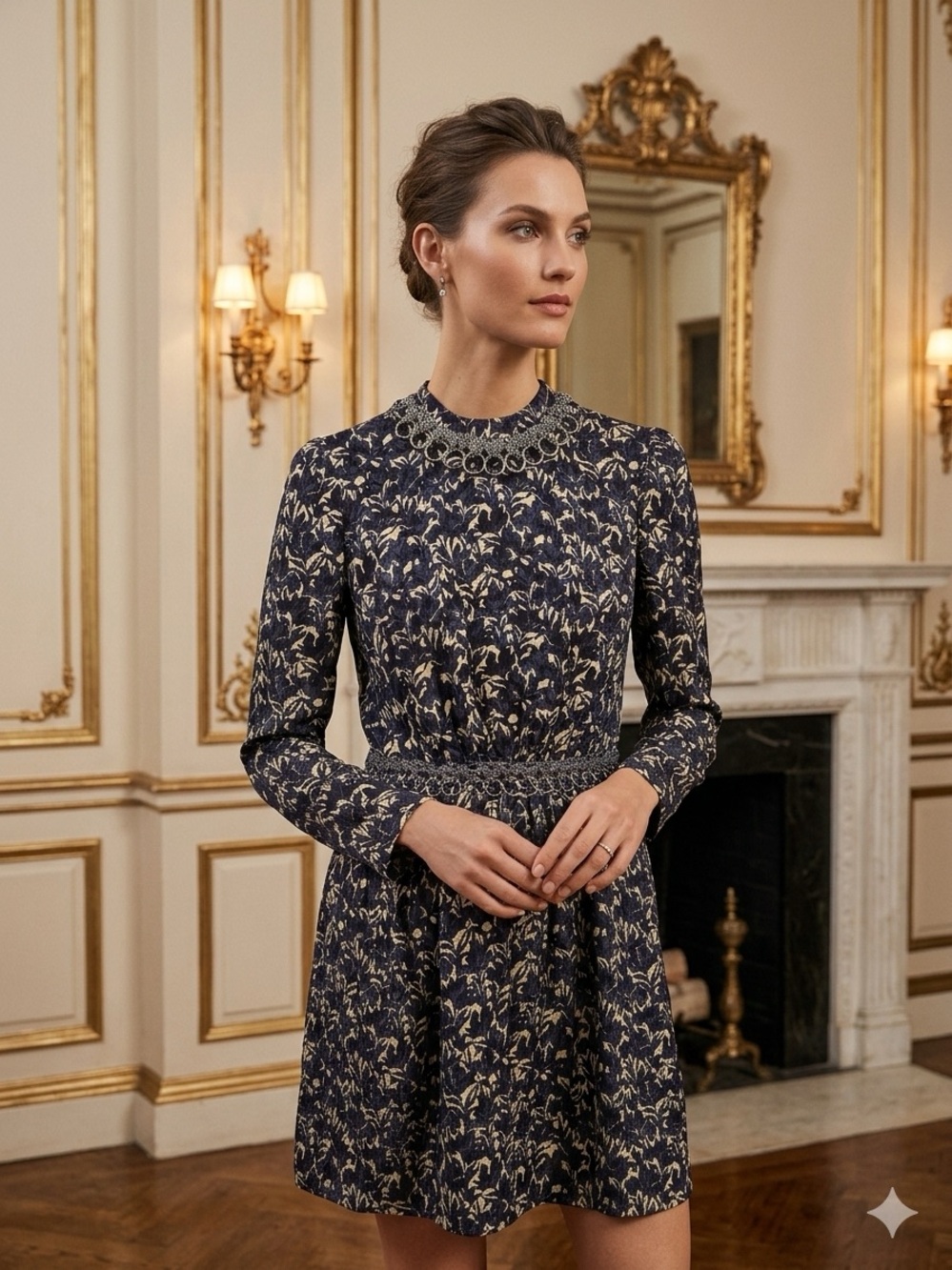 Tory Burch 2014 Holiday Silk Brocade Embellished Dress 41141494